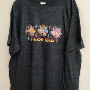 176. Florida Fish Graphic Men's Tee - Charcoal NWOT Unisex